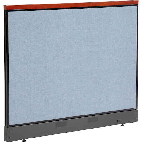 Interion By Global Industrial Interion Deluxe Non-Electric Office Partition Panel with Raceway, 60-1/4inW x 47-1/2inH, Blue 277564NBL - main